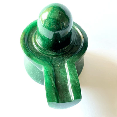 Green Jade Stone Shivling (Big Size -580 grams) - Image 2