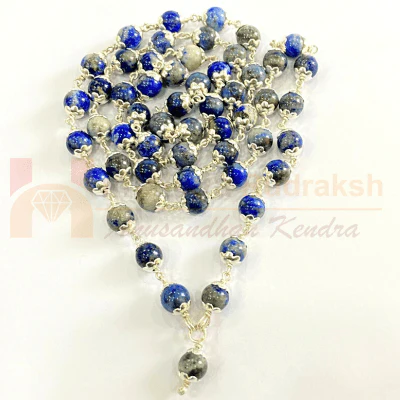 Lapis Lazuli Mala In Silver - Image 2